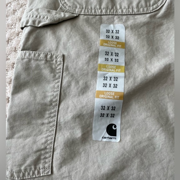 Carhartt Utility Work Pants Loose Relaxed Fit Canvas Khaki Tan 32X32 - Picture 10 of 12